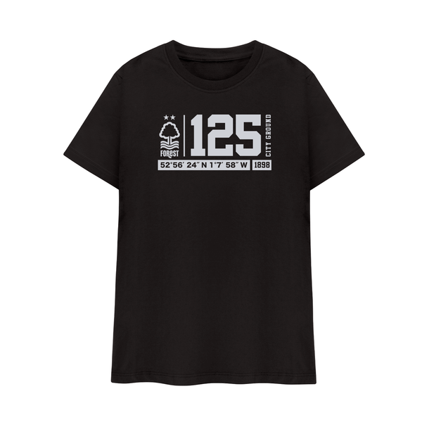 Nottingham Forest Black 125 Years T Shirt