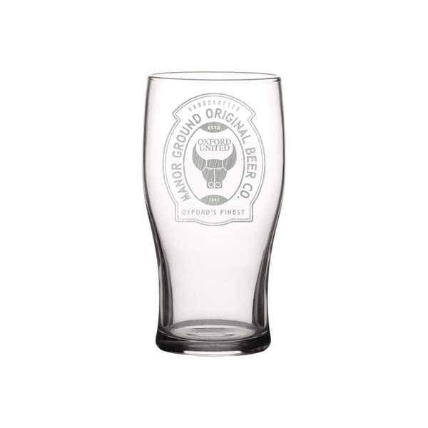 Oxford United Beer Label Engraved Pint Glass