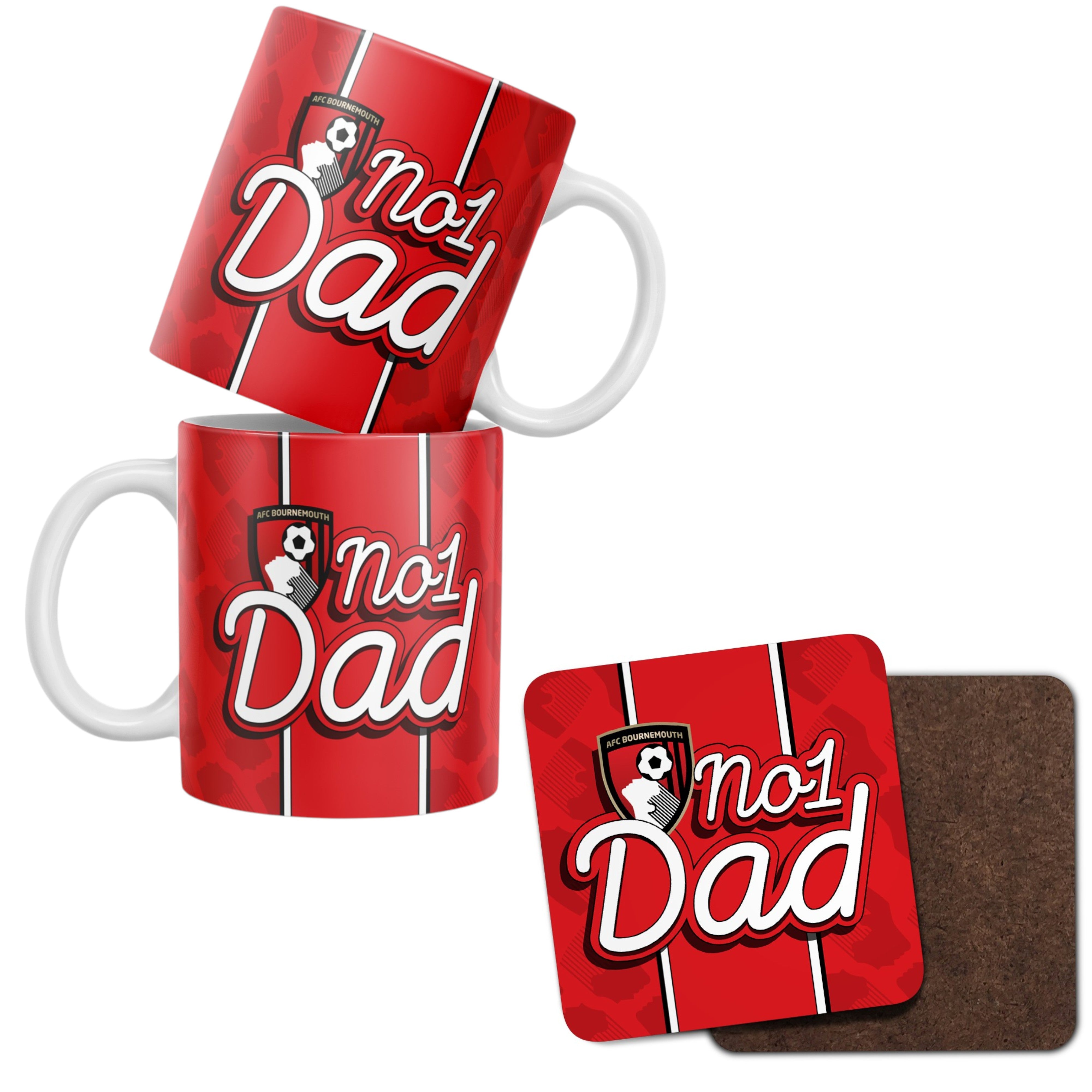AFC Bournemouth Number 1 Dad 11oz Mug and Coaster Set  The Terrace Store