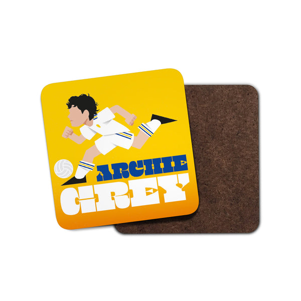 Archie Grey Illustrated Yellow Coaster