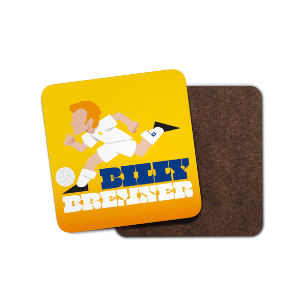 Billy Bremner Illustrated Yellow Coaster
