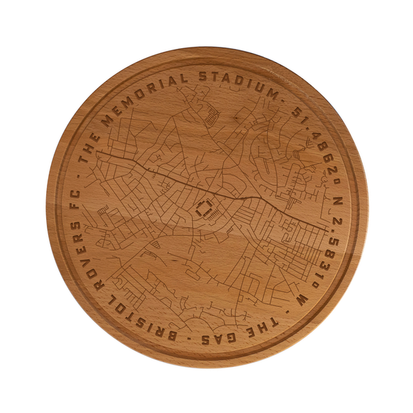 Bristol Rovers Map Wooden Chopping Board