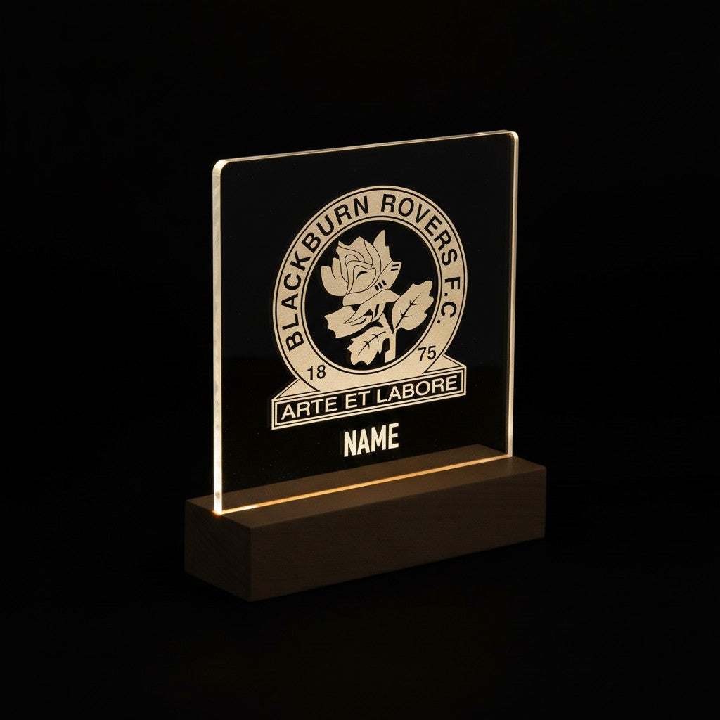 Blackburn Rovers Personalised Crest LED Acrylic Light – The Terrace Store