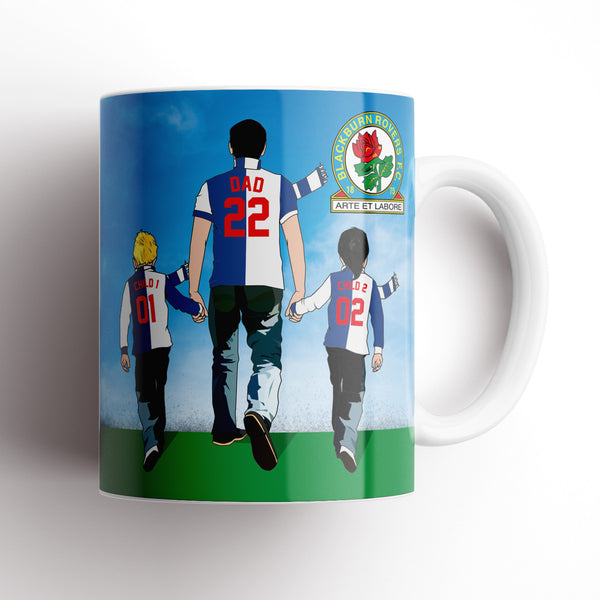 Blackburn Rovers Hand In Hand Dad & 2 Kids Mug
