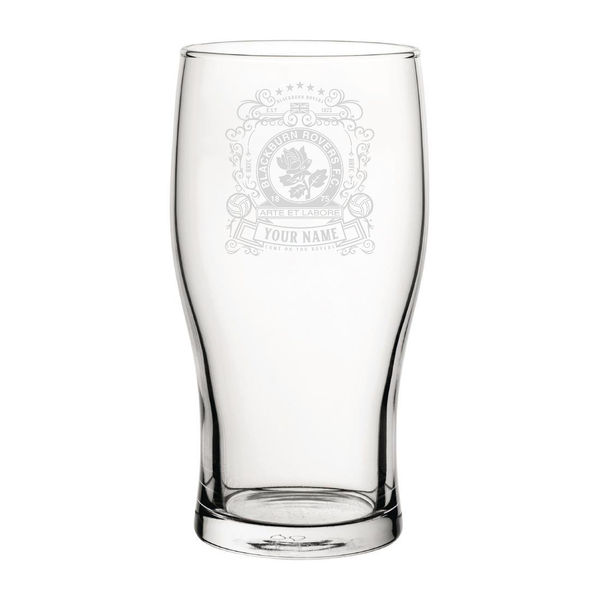 Blackburn Rovers Coat Of Arms Custom Pint Glass