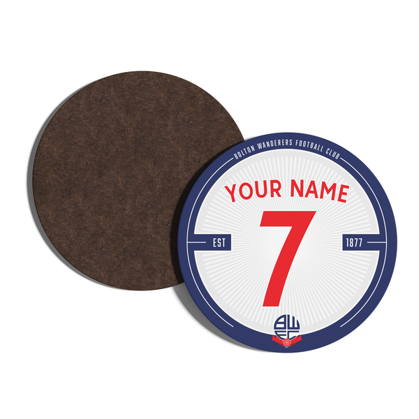 Bolton Wanderers Custom Name Club Coaster