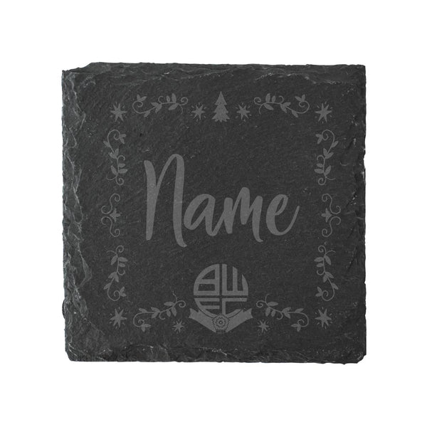 Bolton Wanderers Square Ornate Custom Slate Coaster
