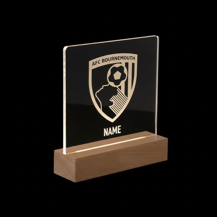 AFC Bournemouth Personalised Crest LED Acrylic Light – The Terrace Store
