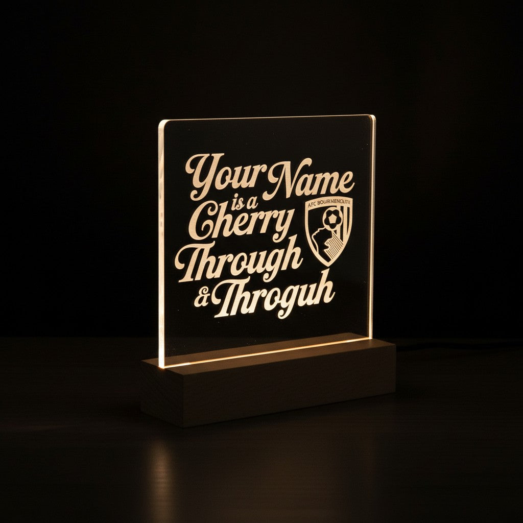 AFC Bournemouth Personalised Through and Through LED Acrylic Light ...