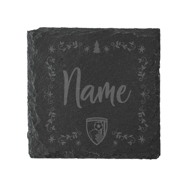 AFC Bournemouth Square Ornate Custom Slate Coaster