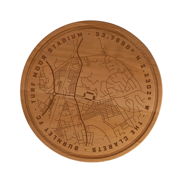 Burnley Map Wooden Chopping Board