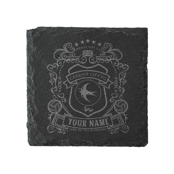 Cardiff City Coat Of Arms Slate Coaster