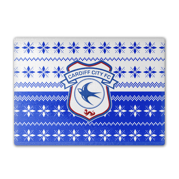 Cardiff City Knitted Halves Christmas Chopping Board