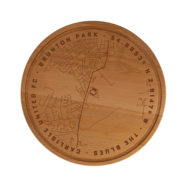 Carlisle United Map Wooden Chopping Board