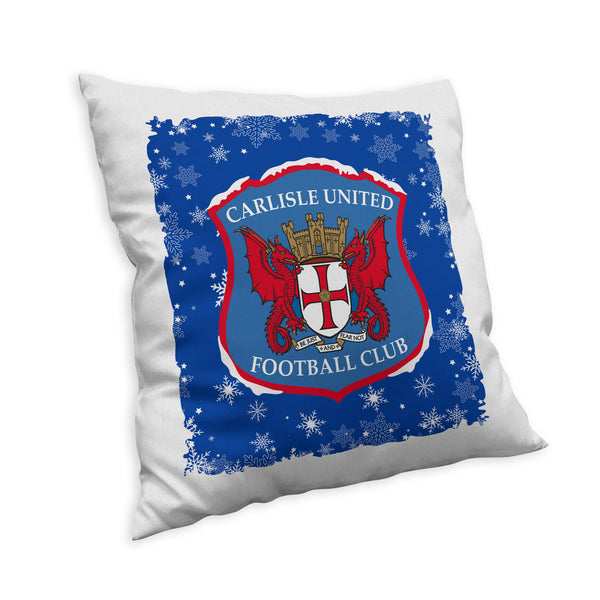 Carlisle United Christmas Snow Cushion