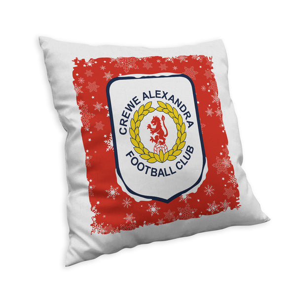 Crewe Alexandra Christmas Snow Cushion