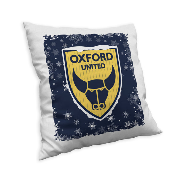 Oxford United Christmas Snow Cushion