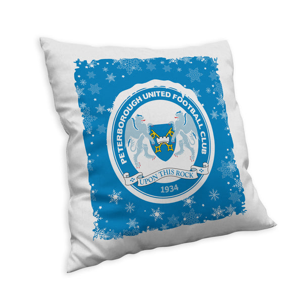 Peterborough United Christmas Snow Cushion