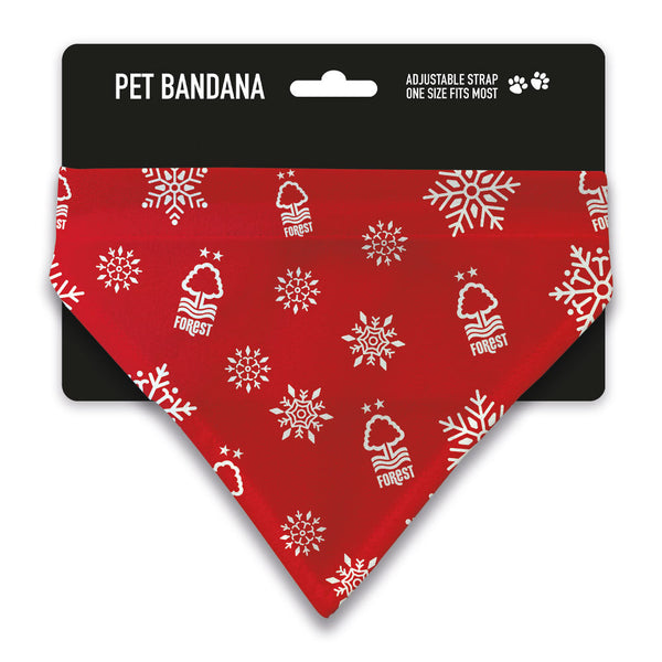 Nottingham Forest Xmas Snow Pet Bandana