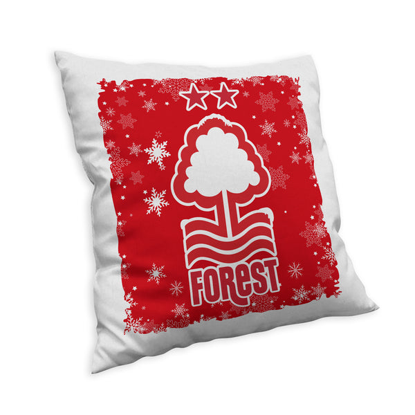 Nottingham Forest Christmas Snow Cushion