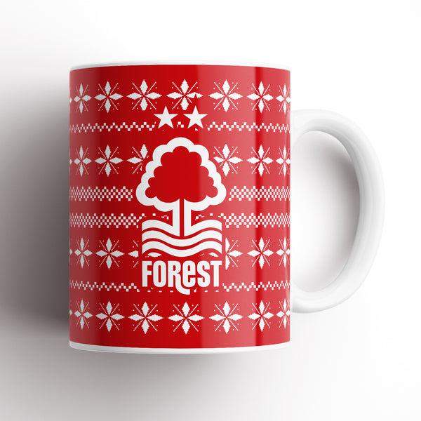 Nottingham Forest Christmas Knitted Halves Mug