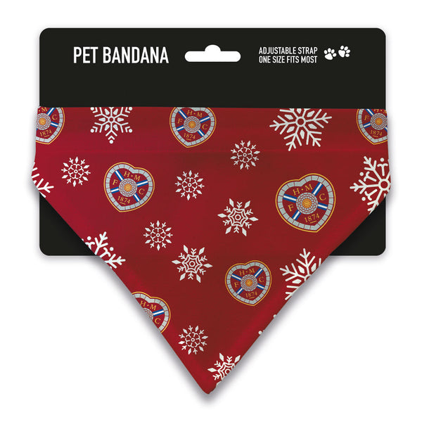 Heart of Midlothian Xmas Snow Pet Bandana