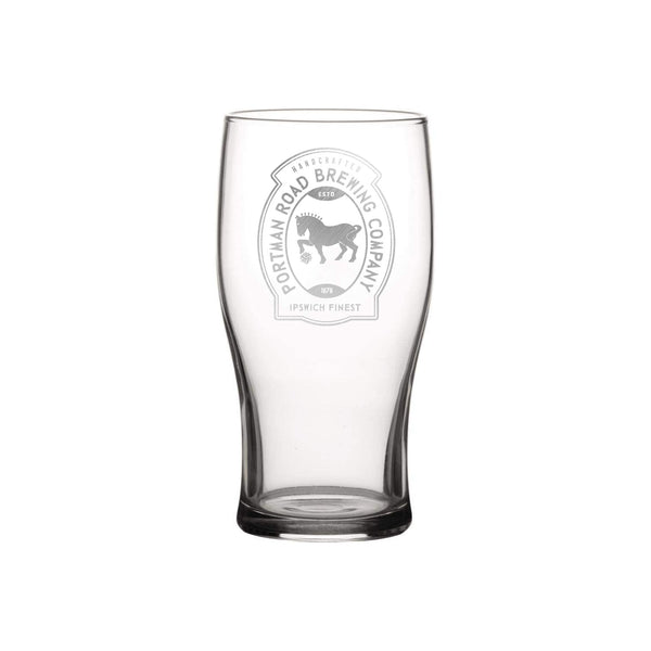 Ipswich Town Beer Label Engraved Pint Glass