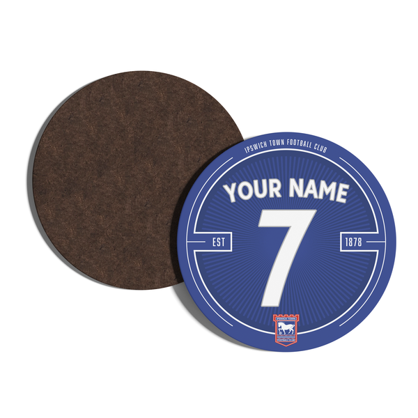 Ipswich Town Custom Name Club Coaster