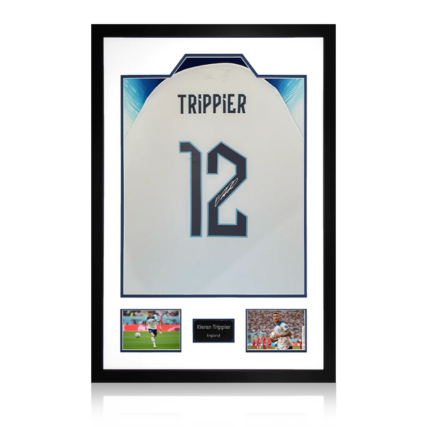 Kieran Trippier England Signed Shirt Double Picture Display