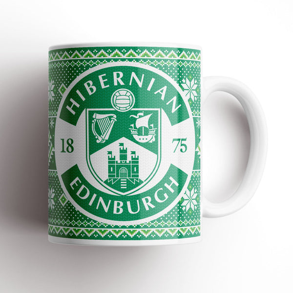 Hibernian Xmas Knitted Mug