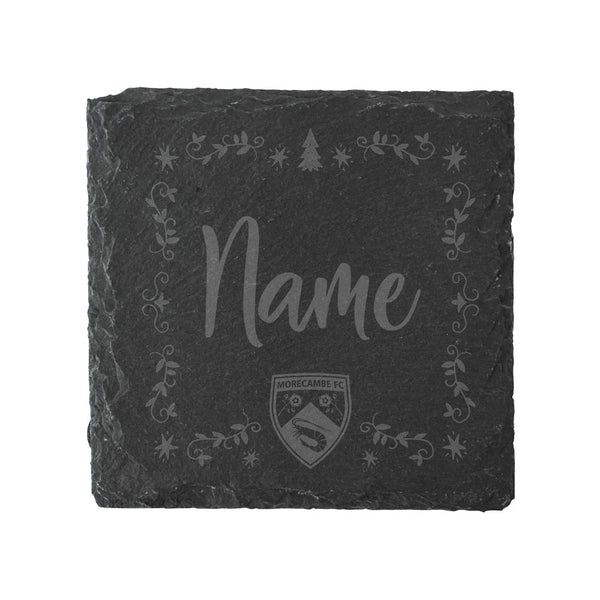 Morecambe Square Ornate Custom Slate Coaster
