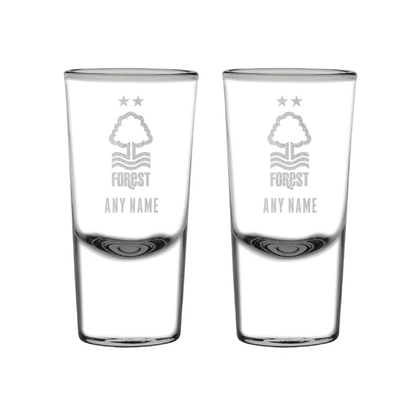 Nottingham Forest Personalised Engraved 25ml Shot Glass Twin Pack