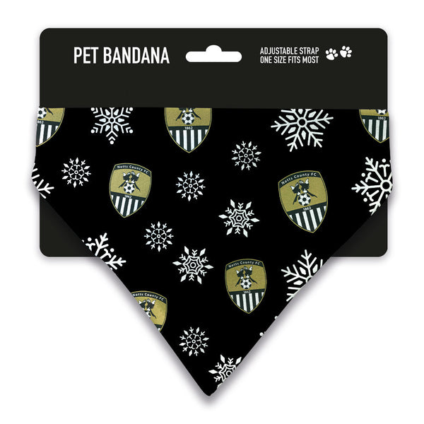 Notts County Xmas Snow Pet Bandana