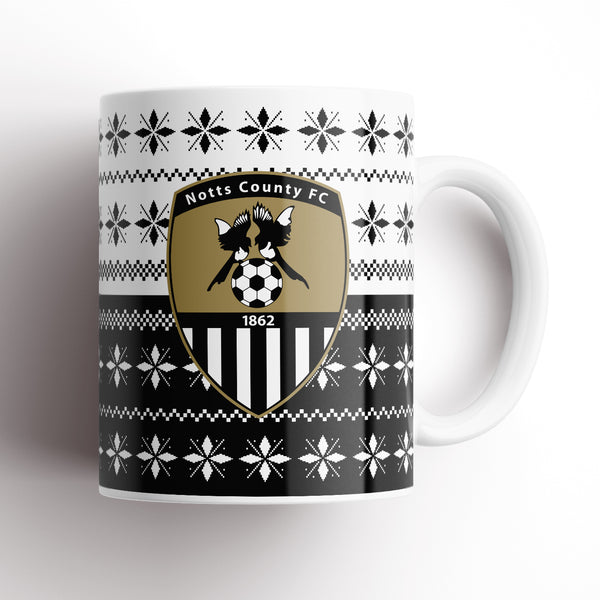 Notts County Christmas Knitted Halves Mug