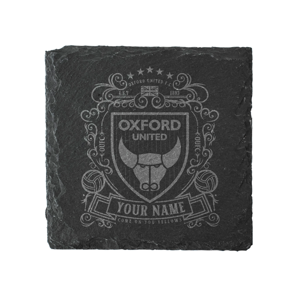 Oxford United Coat Of Arms Slate Coaster