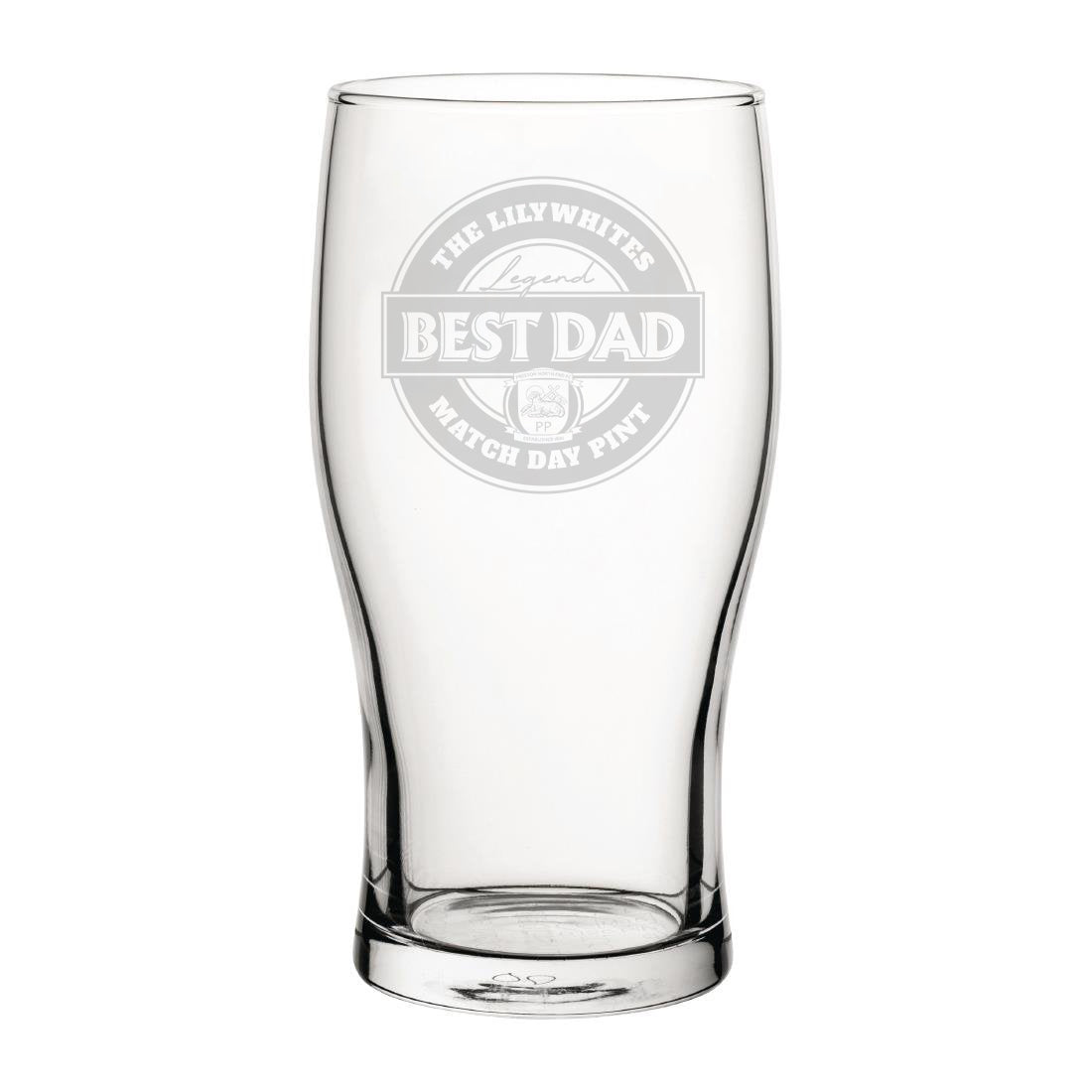 Preston North End Best Dad Match Day Tulip Pint Glass | The Terrace ...
