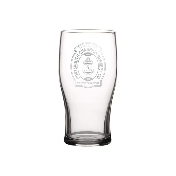 Pompey Champions Beer Label Engraved Pint Glass