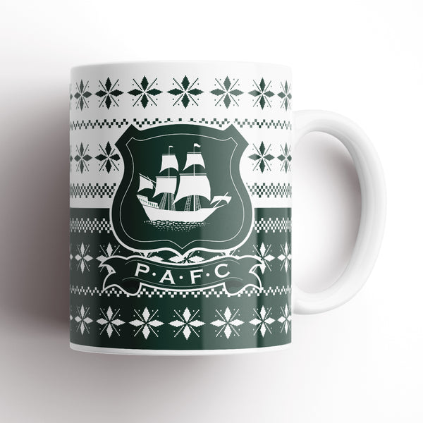 Plymouth Argyle Christmas Knitted Halves Mug