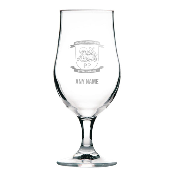 Preston North End Stemmed Craft Beer Glass 370ml