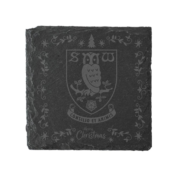 Sheffield Wednesday Square Ornate Slate Coaster