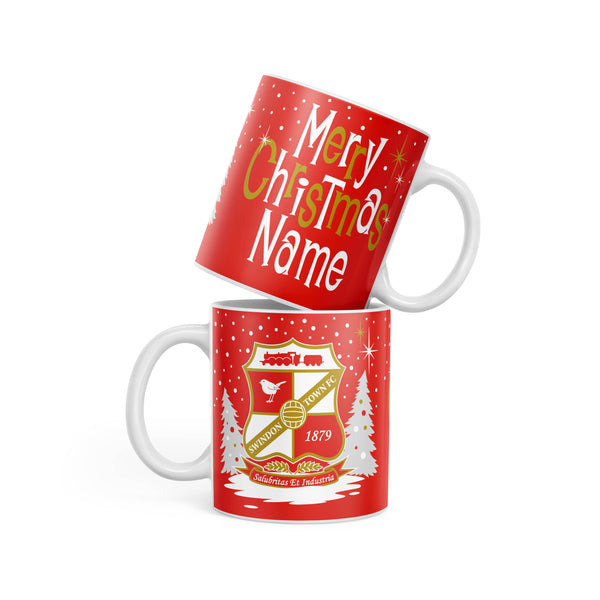 Swindon Town Christmas Mid Century Mug