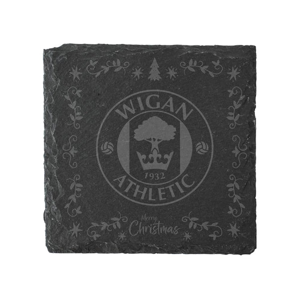 Wigan Athletic Square Ornate Slate Coaster