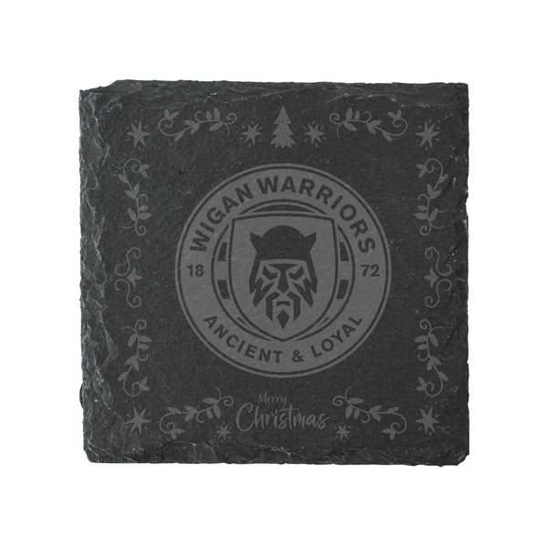 Wigan Warriors Square Ornate Slate Coaster