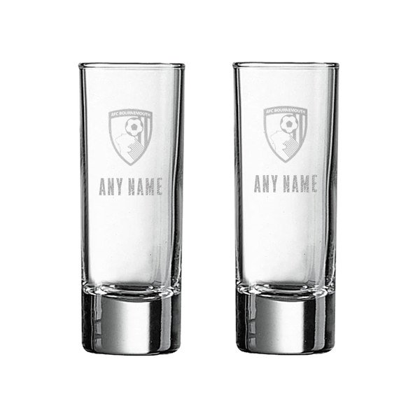 AFC Bournemouth Personalised Engraved 60ml Shot Glass Twin Pack