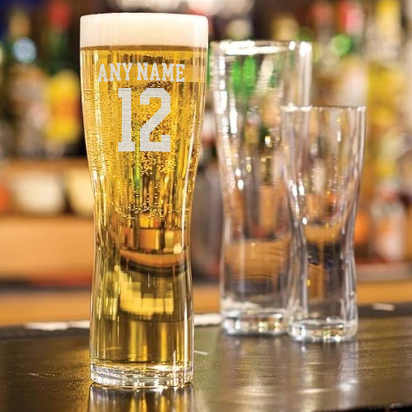 Custom Name & Number Aspen Pint Glass *Customisable*