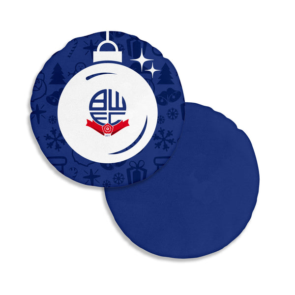 Bolton Wandererss Christmas Bauble Circle Cushion