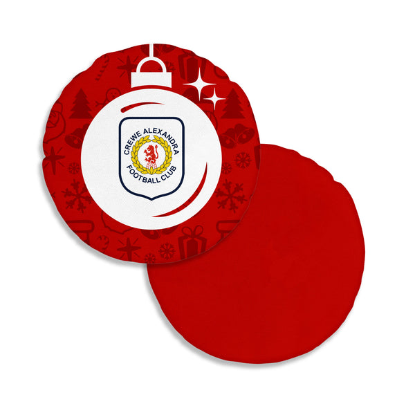 Crewe Alexandra Christmas Bauble Circle Cushion