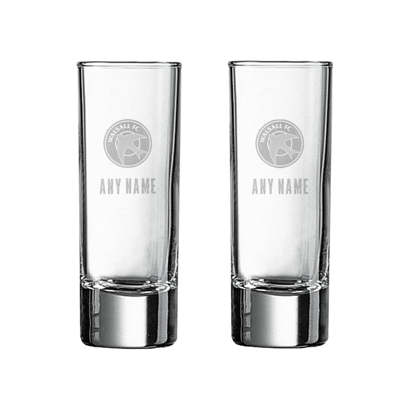 Walsall Personalised Engraved 60ml Shot Glass Twin Pack