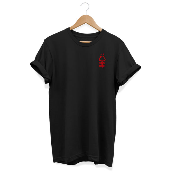 Nottingham Forest Red Crest Classic Black T Shirt