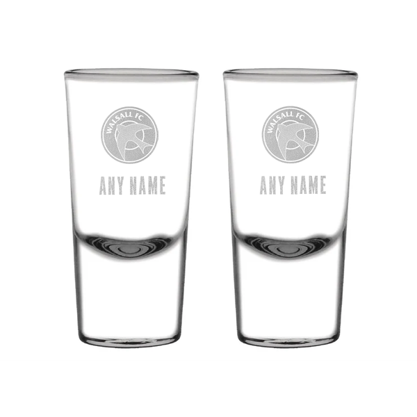 Walsall Personalised Engraved 25ml Shot Glass Twin Pack